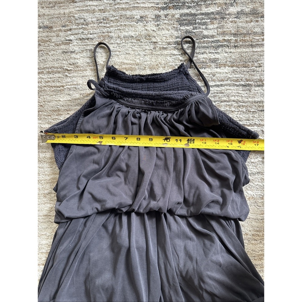 Free People Romper Sz M Layer Tier'ed Grecian Dust in the Wind Black Women Airy - Picture 6 of 9